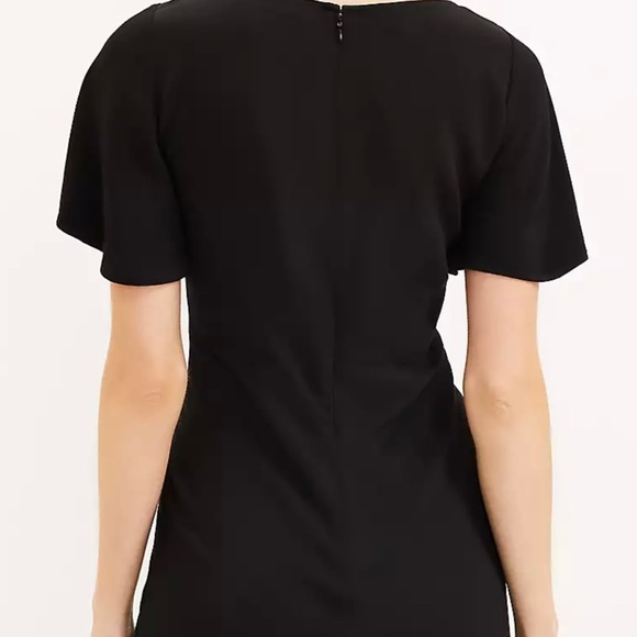 NWT LOFT, Tie front, flutter sleeves. V-neck, fitted waist Dress. - Picture 3 of 5